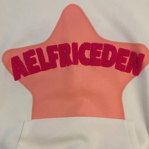 Aelfric Eden Cream Hoodie with Pink and Orange Star Design - Picture 2 of 6